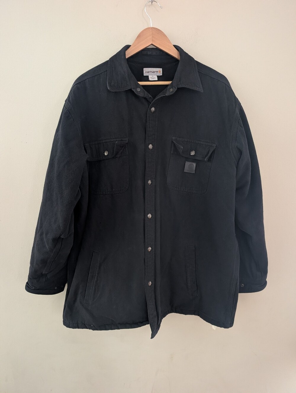 Carharrt Men's Black Heavy Padded Shirt Jacket Size XL